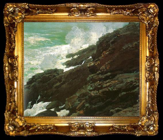 framed  Winslow Homer High Cliff, Coast of Maine, ta009-2
